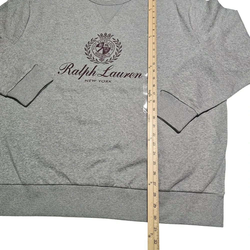 Polo Ralph Lauren Unisex Grey Crest Logo Crewneck Sweatshirt 2XB NWOT
